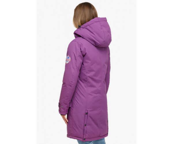Женская зимняя парка фиолетового цвета 1806F