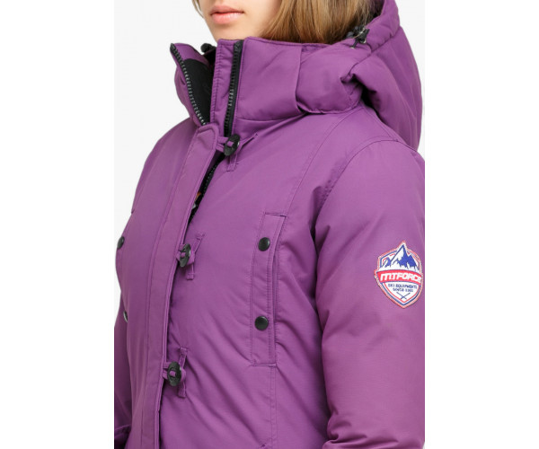 Женская зимняя парка фиолетового цвета 1806F