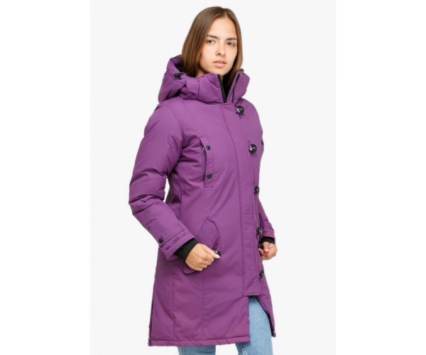 Женская зимняя парка фиолетового цвета 1806F