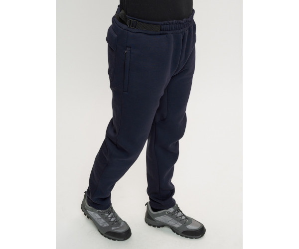 Брюки мужские на флисе зимние темно-синего цвета 1096TS