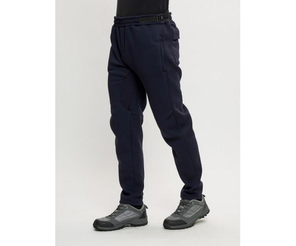 Брюки мужские на флисе зимние темно-синего цвета 1096TS