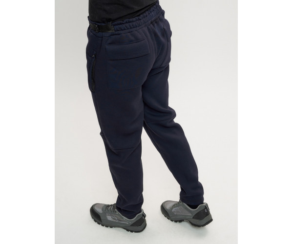 Брюки мужские на флисе зимние темно-синего цвета 1096TS