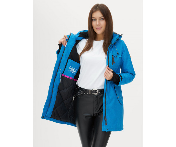 Женская зимняя парка синего цвета 1949S