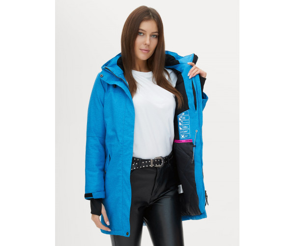 Женская зимняя парка синего цвета 1949S