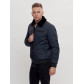 Куртка классическая с мехом мужская темно-синего цвета 2917TS