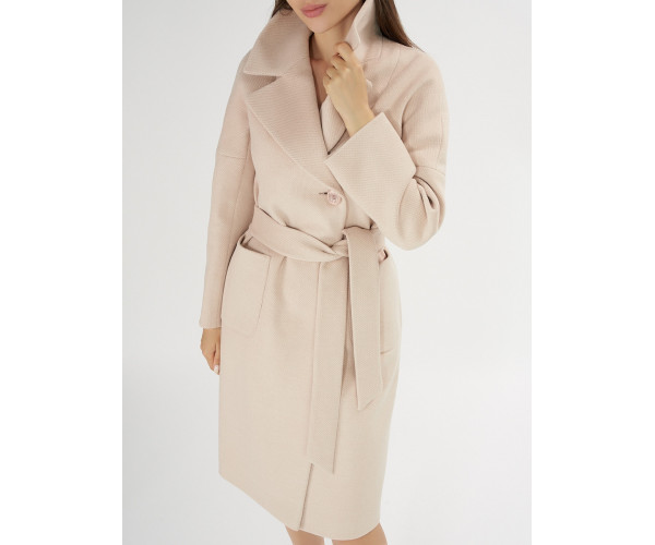 Пальто демисезонное бежевого цвета 41712B