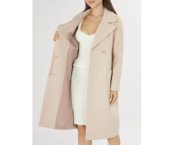 Пальто демисезонное бежевого цвета 41712B