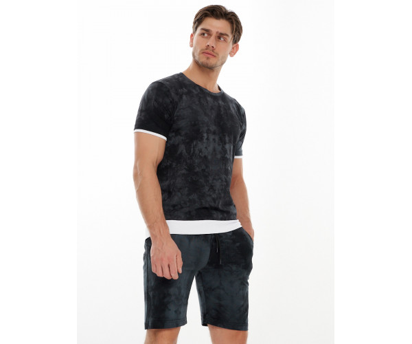 Костюм шорты и футболка темно-серого цвета 221009TC