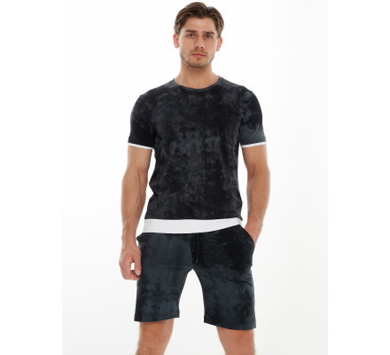Костюм шорты и футболка темно-серого цвета 221009TC