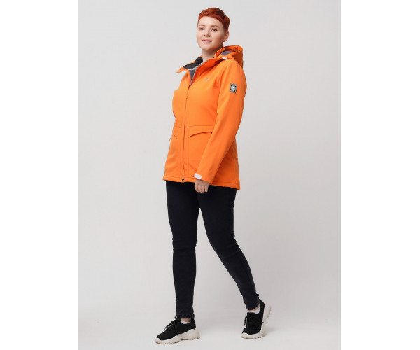 Ветровка  bigsize оранжевого цвета 2032-1O