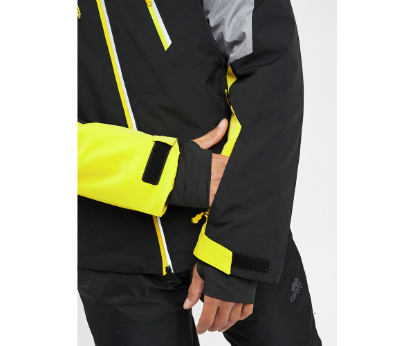 Горнолыжный костюм мужской желтого цвета 077019J