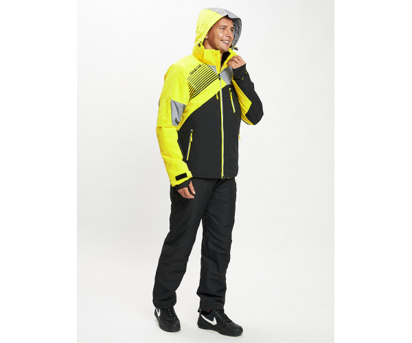 Горнолыжный костюм мужской желтого цвета 077019J