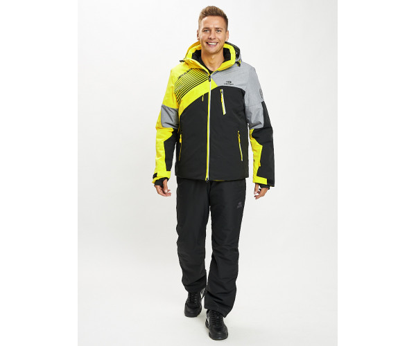 Горнолыжный костюм мужской желтого цвета 077019J