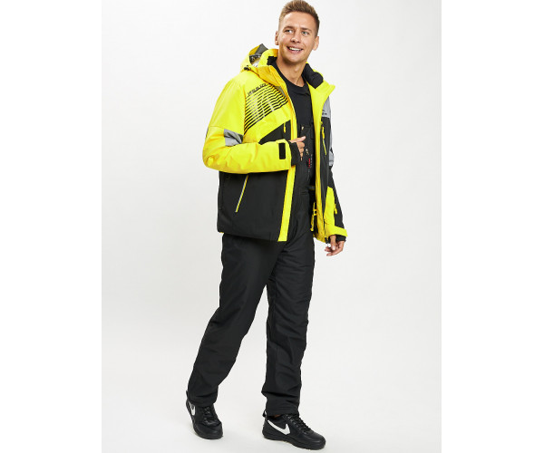 Горнолыжный костюм мужской желтого цвета 077019J