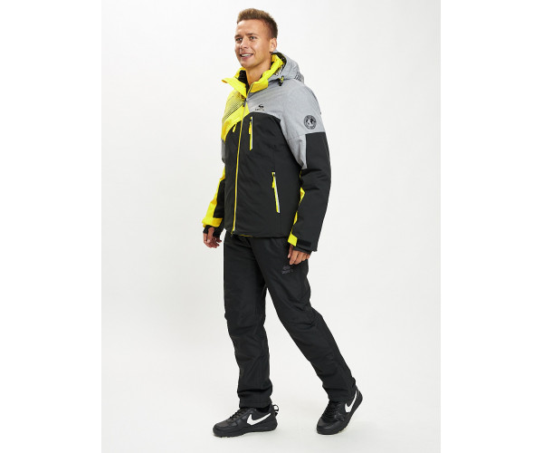 Горнолыжный костюм мужской желтого цвета 077019J