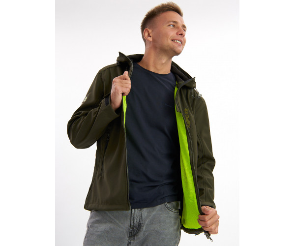 Ветровка мужская болотного цвета 495Bt