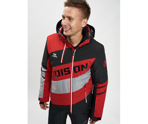 Горнолыжная куртка мужская красного цвета 77022Kr