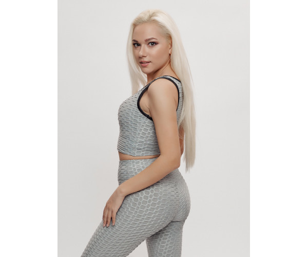 Костюм для фитнеса женский серого цвета 2004Sr