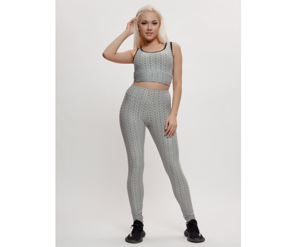 Костюм для фитнеса женский серого цвета 2004Sr