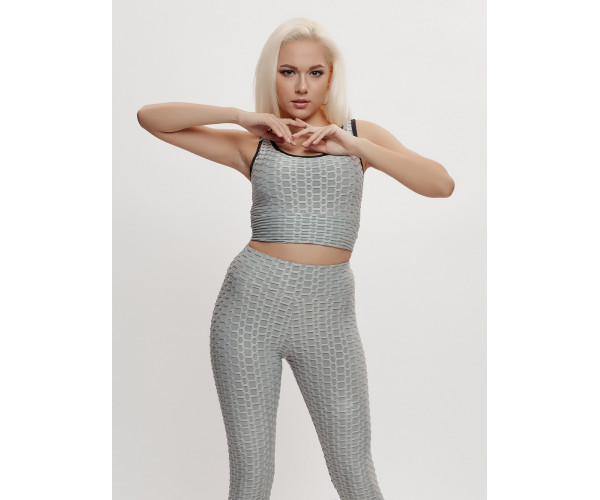 Костюм для фитнеса женский серого цвета 2004Sr