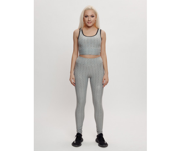 Костюм для фитнеса женский серого цвета 2004Sr