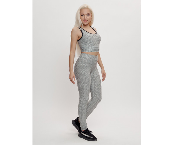 Костюм для фитнеса женский серого цвета 2004Sr