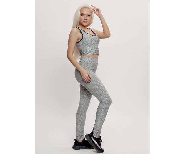 Костюм для фитнеса женский серого цвета 2004Sr