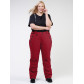 Женские зимние горнолыжные брюки большого размера бордового цвета 1878Bo