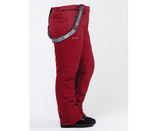 Женские зимние горнолыжные брюки большого размера бордового цвета 1878Bo