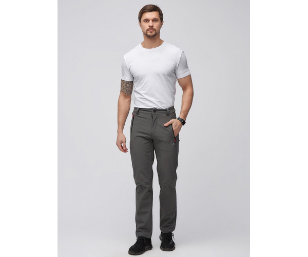 Мужские осенние весенние виндстопер серого цвета 19121Sr