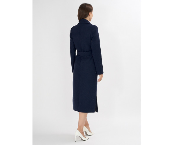 Пальто демисезонное темно-синего цвета 4057TS