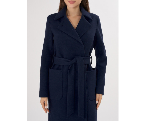 Пальто демисезонное темно-синего цвета 4057TS