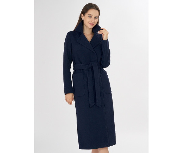 Пальто демисезонное темно-синего цвета 4057TS