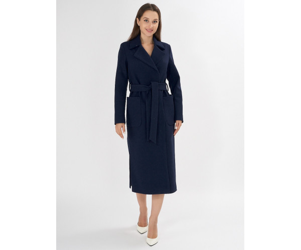 Пальто демисезонное темно-синего цвета 4057TS