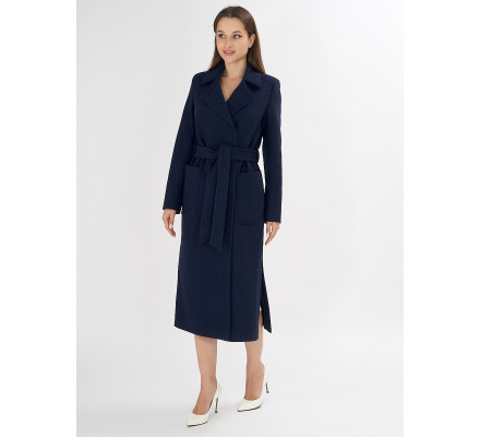 Пальто демисезонное темно-синего цвета 4057TS