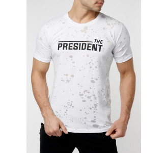 Мужская футболка с надпесью белого цвета 221038Bl