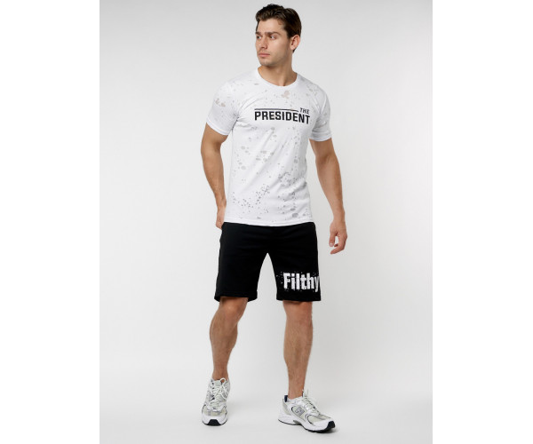 Мужская футболка с надпесью белого цвета 221038Bl