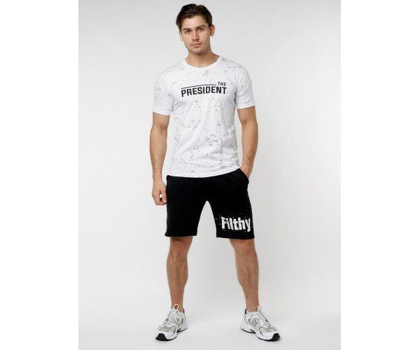 Мужская футболка с надпесью белого цвета 221038Bl