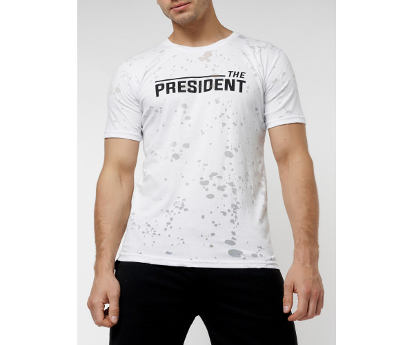 Мужская футболка с надпесью белого цвета 221038Bl