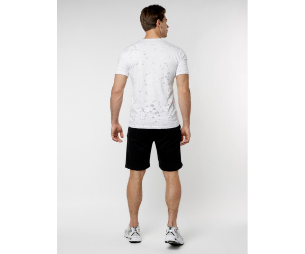 Мужская футболка с надпесью белого цвета 221038Bl