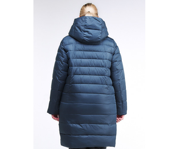 Женская зимняя классика куртка с капюшоном темно-зеленого цвета 1968_03TZ