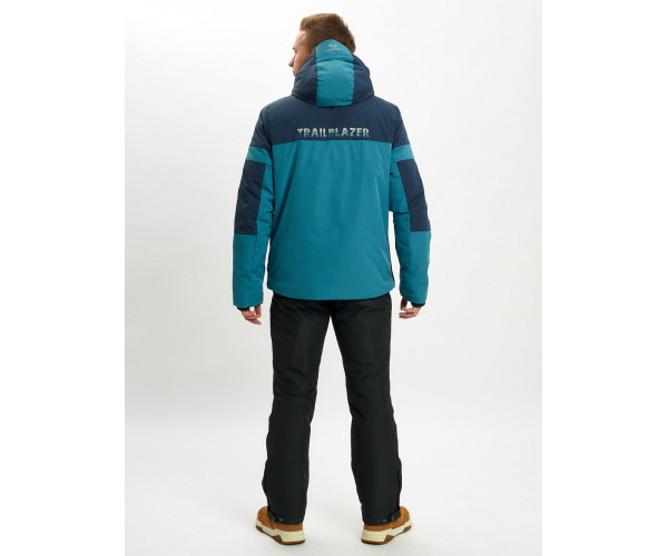 Горнолыжная куртка анорак мужская темно-зеленого цвета 77024TZ