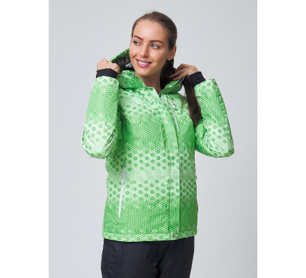 Женская зимняя горнолыжная куртка зеленого цвета 1786Z