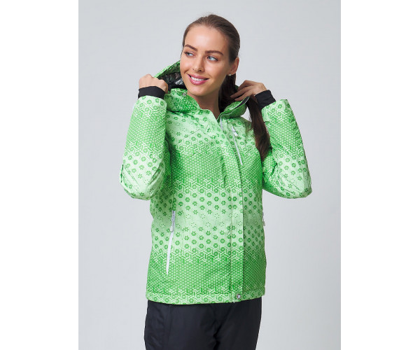 Женская зимняя горнолыжная куртка зеленого цвета 1786Z