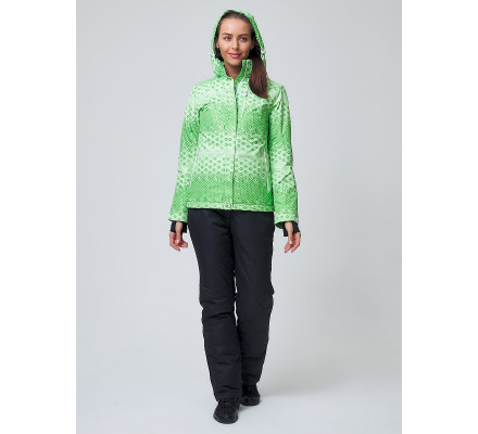 Костюм горнолыжный женский зеленого цвета 01786Z