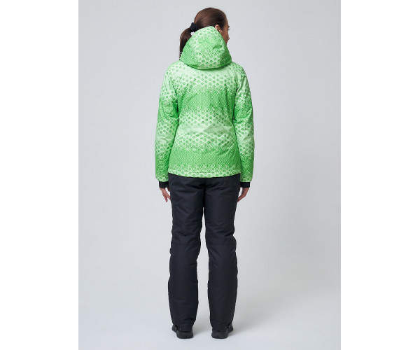 Женская зимняя горнолыжная куртка зеленого цвета 1786Z