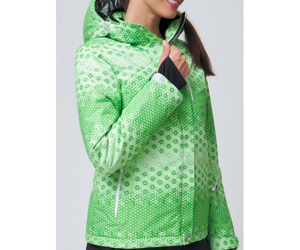 Женская зимняя горнолыжная куртка зеленого цвета 1786Z