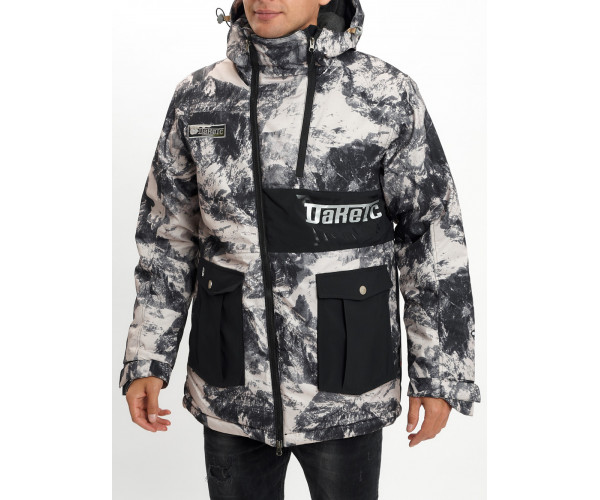 Молодежная зимняя куртка мужская бежевого цвета 059B