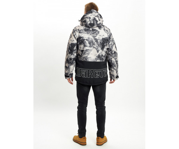 Молодежная зимняя куртка мужская бежевого цвета 059B