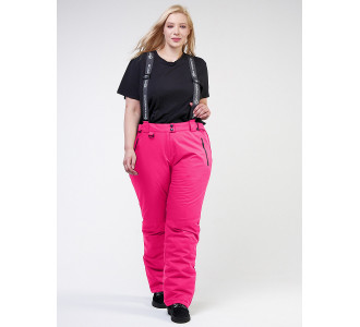 Женские зимние горнолыжные брюки большого размера розового цвета 1878R